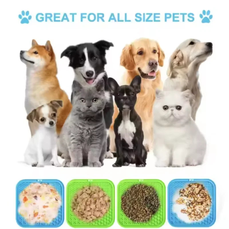 Dog Lick Mat with Suction Cups – Slow Feeder & Bath Distraction Mat
