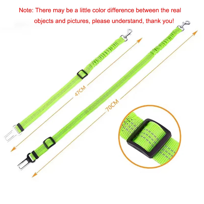 Adjustable Dog Car Safety Seat Belt with Shock Absorbing Bungee