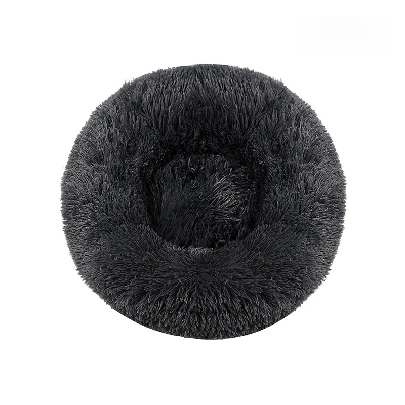 Calming Plush Donut Pet Bed – Ultra Soft Washable Bed for Cats & Small Dogs