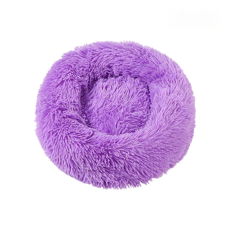 Calming Plush Donut Pet Bed – Ultra Soft Washable Bed for Cats & Small Dogs