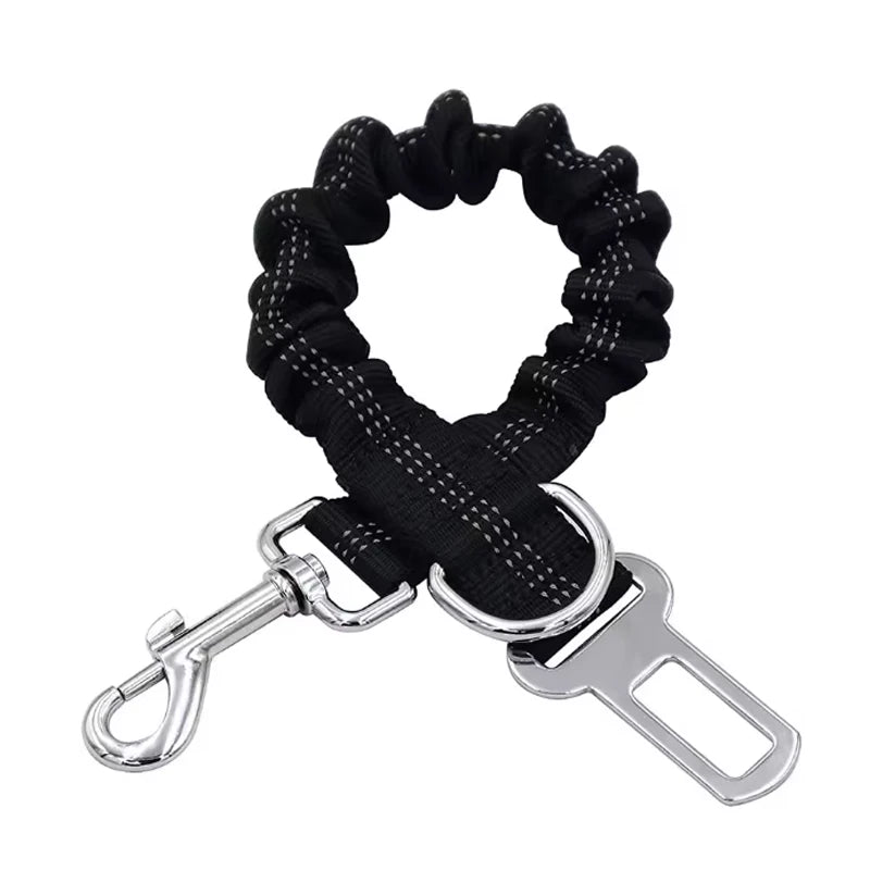 Adjustable Dog Car Safety Seat Belt with Shock Absorbing Bungee