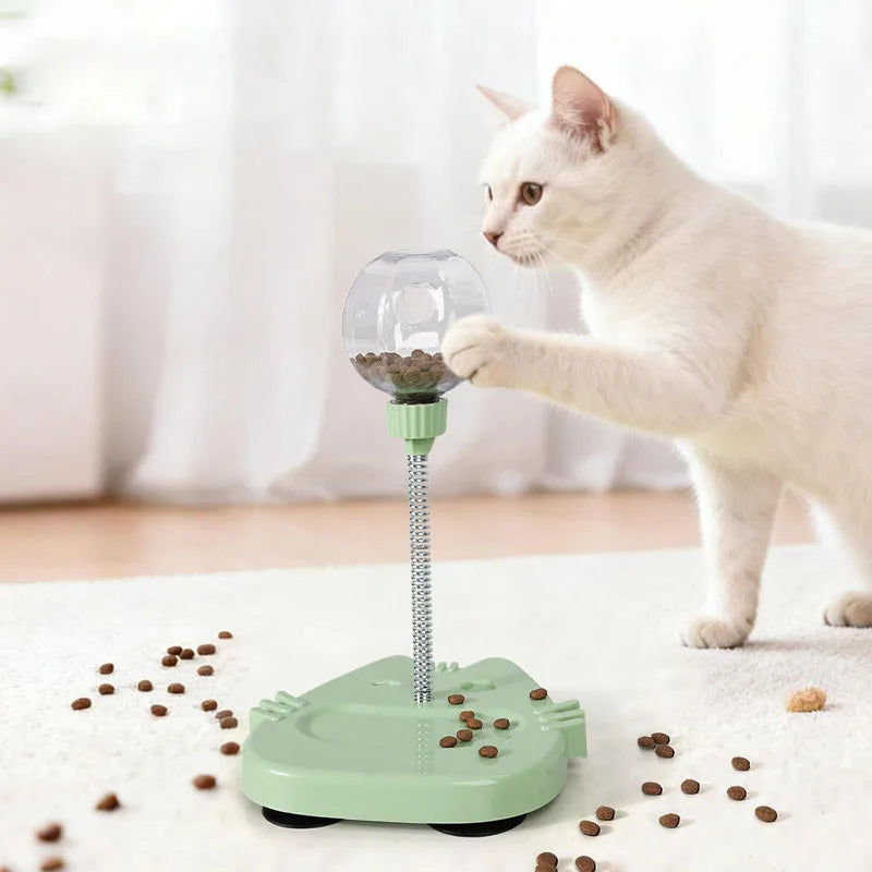 Interactive Cat Treat Dispenser Toy – Wobble Slow Feeder Puzzle