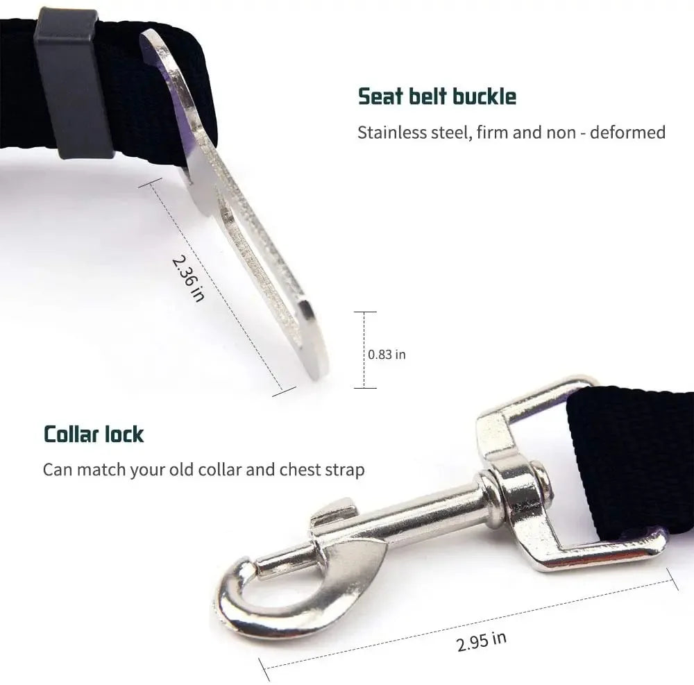 Dog Car Safety Seat Belt | Adjustable Travel Restraint
