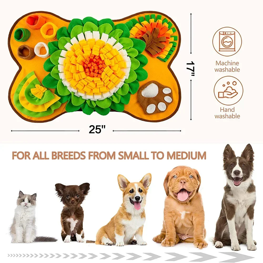 Large Dog Snuffle Mat – Interactive Slow Feeder Puzzle Toy for Mental Stimulation