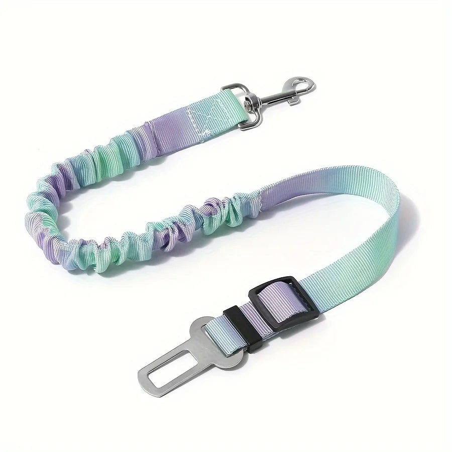 Tie-Dye Adjustable Dog Car Seat Belt Safety Leash