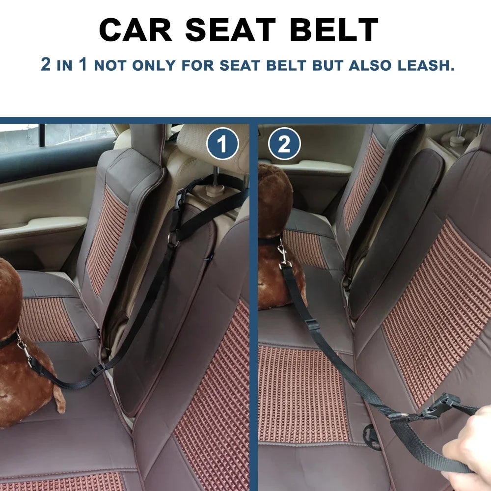 Adjustable Dog Car Seat Belt with Safety Clip | Travel Restraint