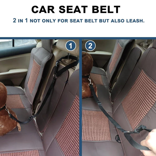 Adjustable Dog Car Seat Belt with Safety Clip | Travel Restraint
