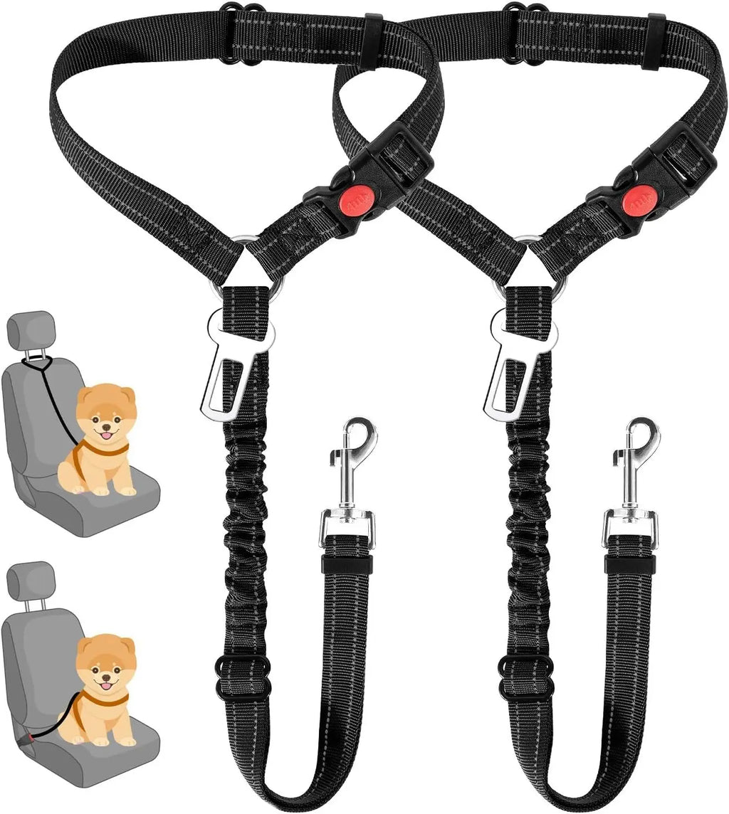 Shock-Absorbing Dog Car Seat Belt Restraint