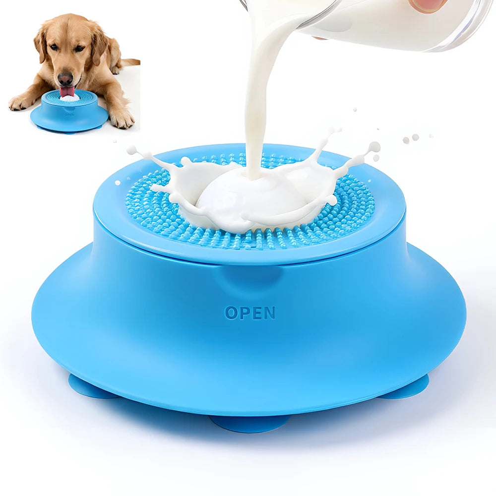 Silicone Slow Feeder Bowl for Dogs & Cats | Suction Cup Anti-Gulp Pet Bowl