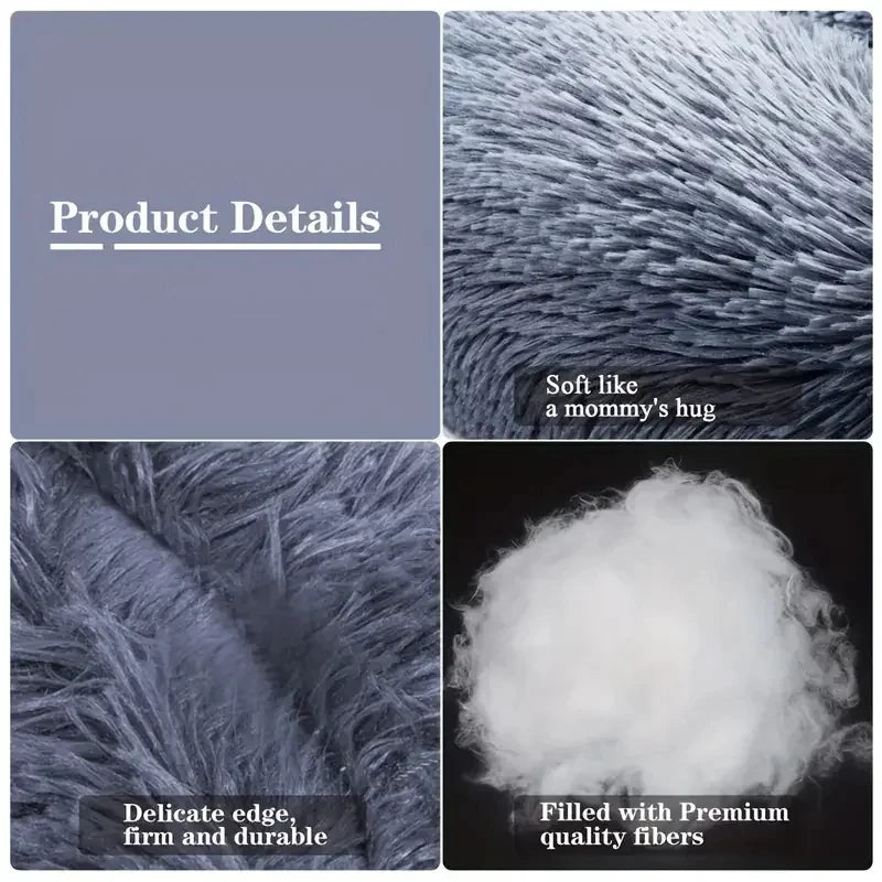 Calming Plush Donut Pet Bed – Ultra Soft Washable Bed for Cats & Small Dogs