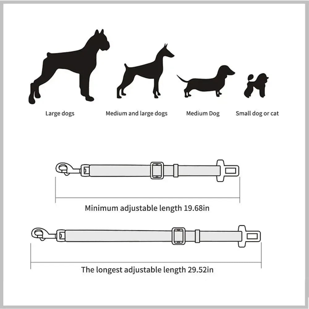 Dog Car Safety Seat Belt | Adjustable Travel Restraint