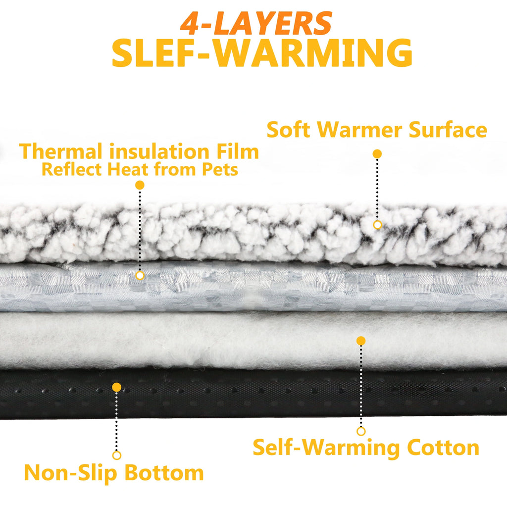 Self-Warming Pet Mat – Thermal Heat-Reflective Bed for Dogs & Cats | Washable Cushion