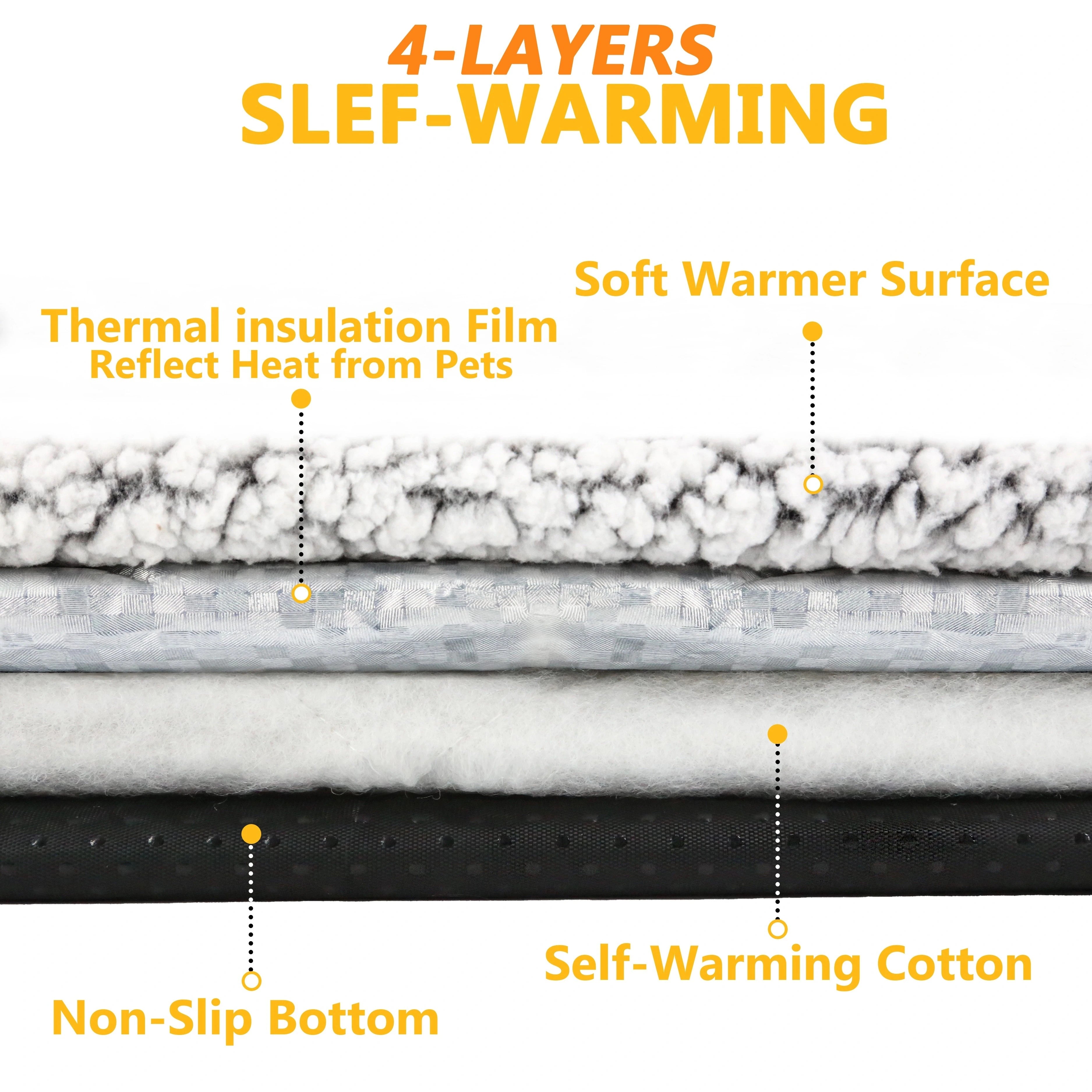 Self-Warming Pet Mat – Thermal Heat-Reflective Bed for Dogs & Cats | Washable Cushion