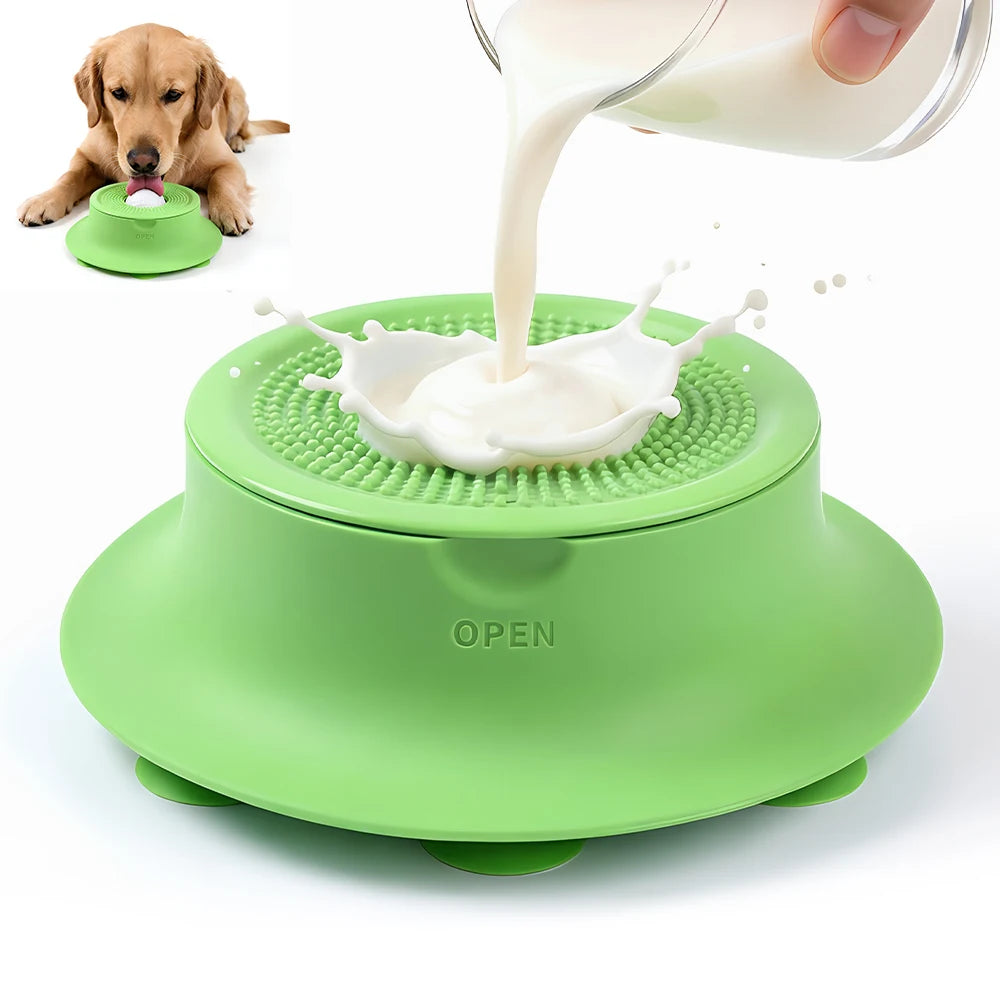 Silicone Slow Feeder Bowl for Dogs & Cats | Suction Cup Anti-Gulp Pet Bowl