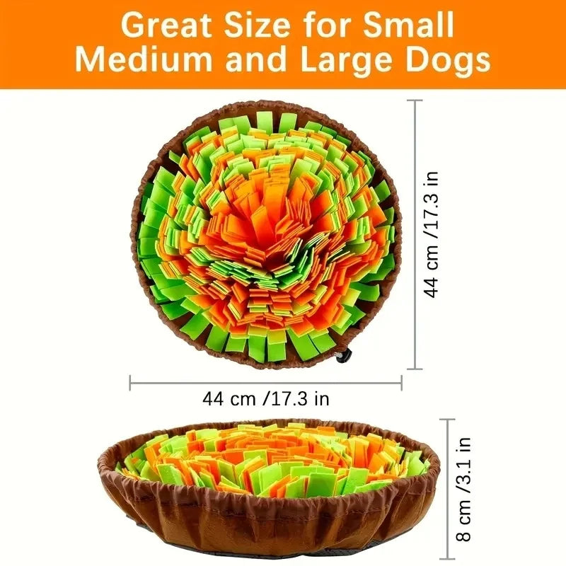 Dog Snuffle Mat Bowl – Slow Feeder Puzzle Toy for Treat Training