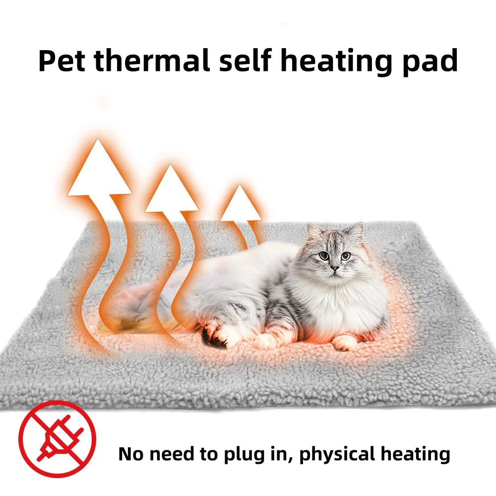 Self-Warming Pet Mat – Thermal Heat-Reflective Bed for Dogs & Cats | Washable Cushion