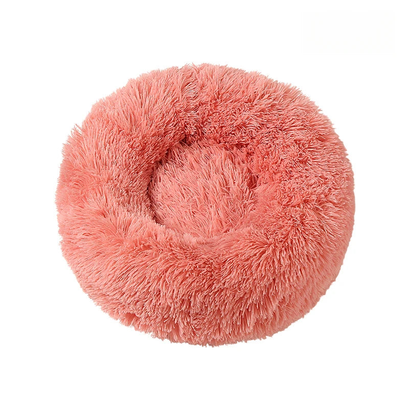 Calming Plush Donut Pet Bed – Ultra Soft Washable Bed for Cats & Small Dogs