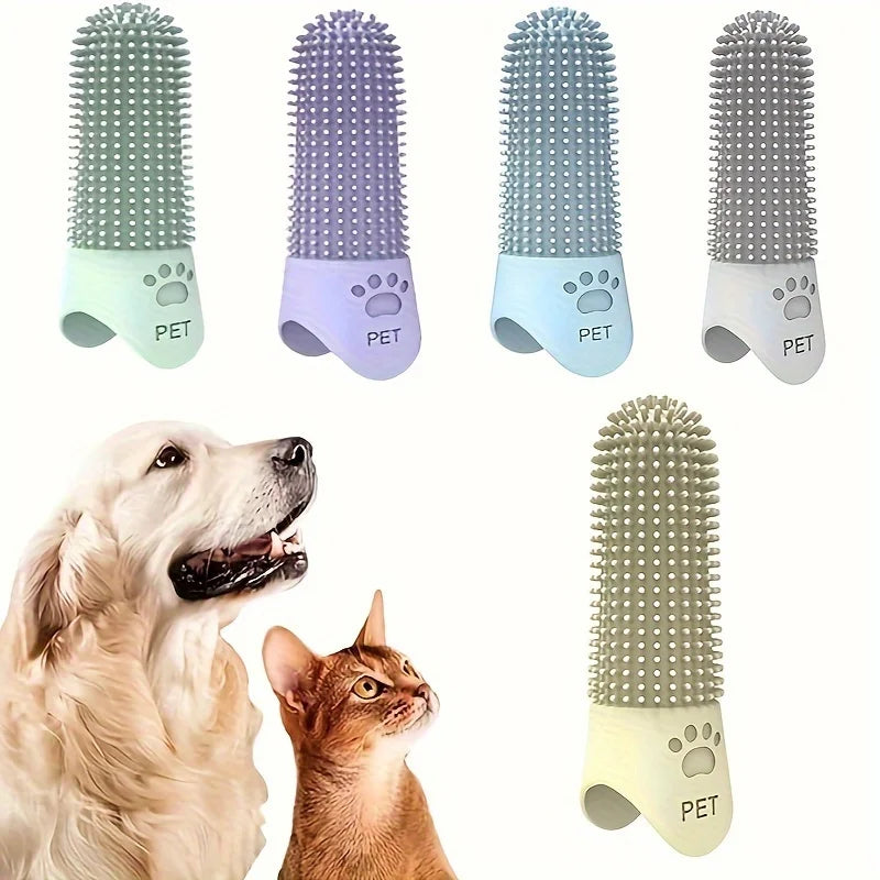Silicone Finger Pet Toothbrush – 360° Dog & Cat Teeth Cleaning Brush