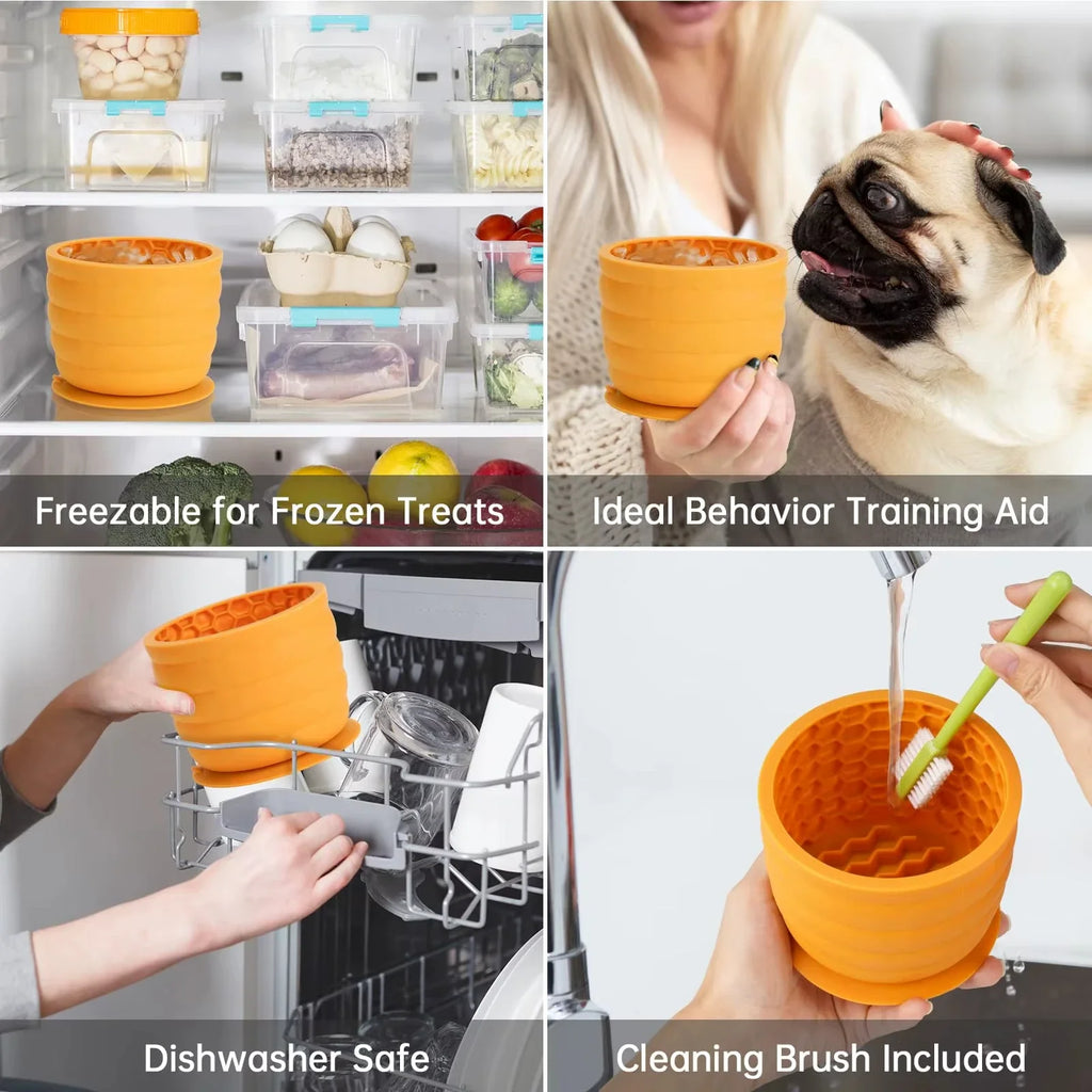 Premium Silicone Slow Feeder Bowl | Non-Slip Suction Base for Dogs