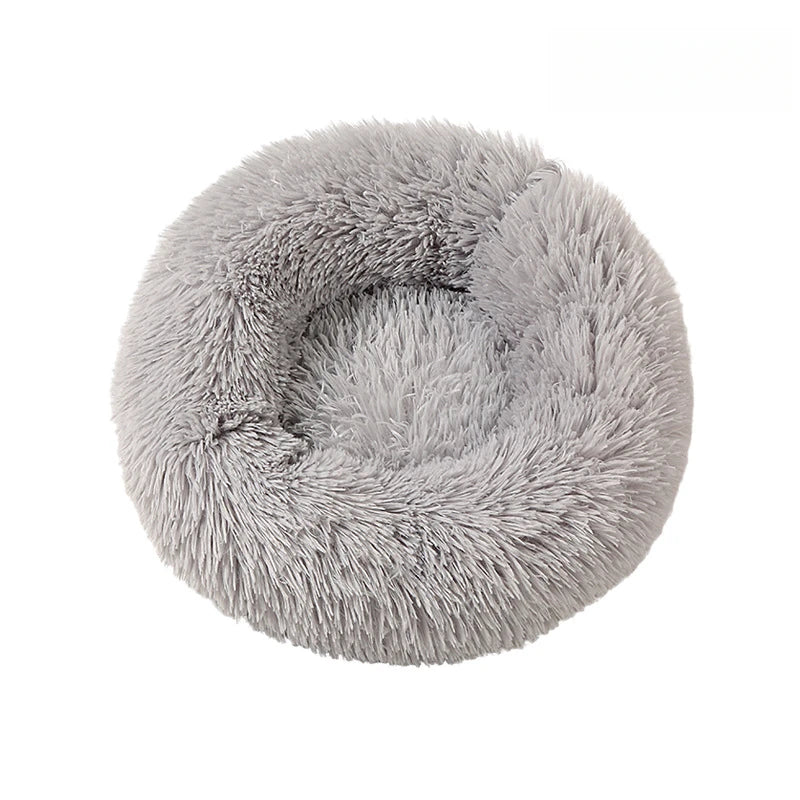Calming Plush Donut Pet Bed – Ultra Soft Washable Bed for Cats & Small Dogs
