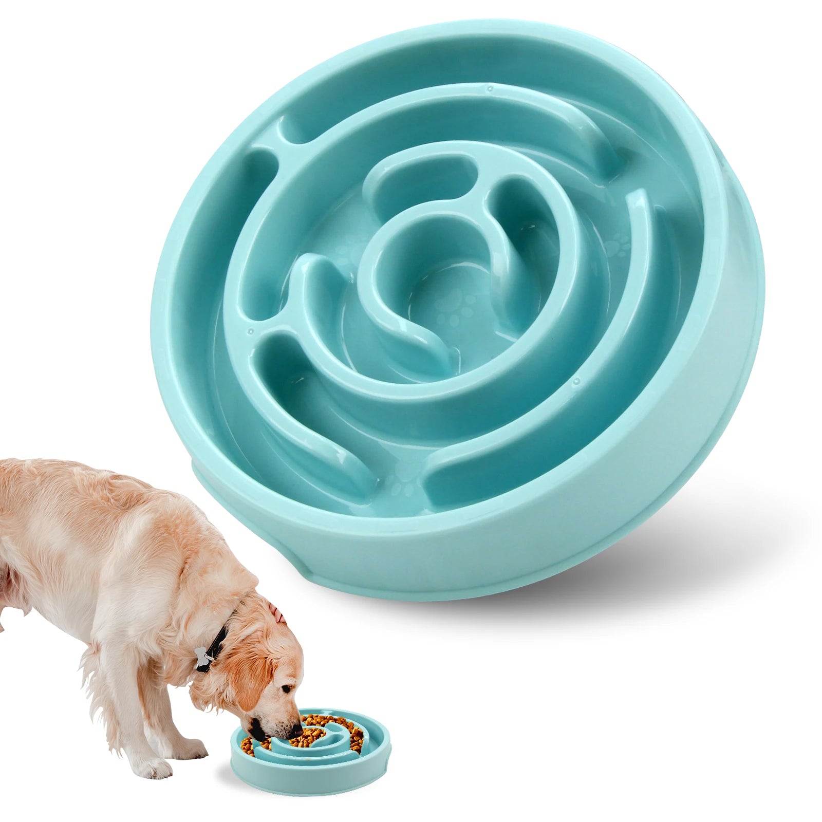 Slow Feeder Dog Bowl – Anti-Gulping Puzzle Bowl for Small & Medium Dogs