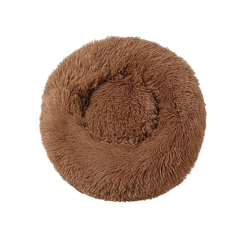 Calming Plush Donut Pet Bed – Ultra Soft Washable Bed for Cats & Small Dogs
