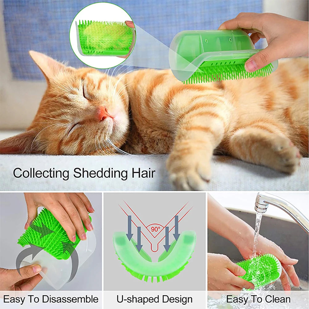Cat Corner Self Groomer Brush – Wall Mounted Hair Removal Massager