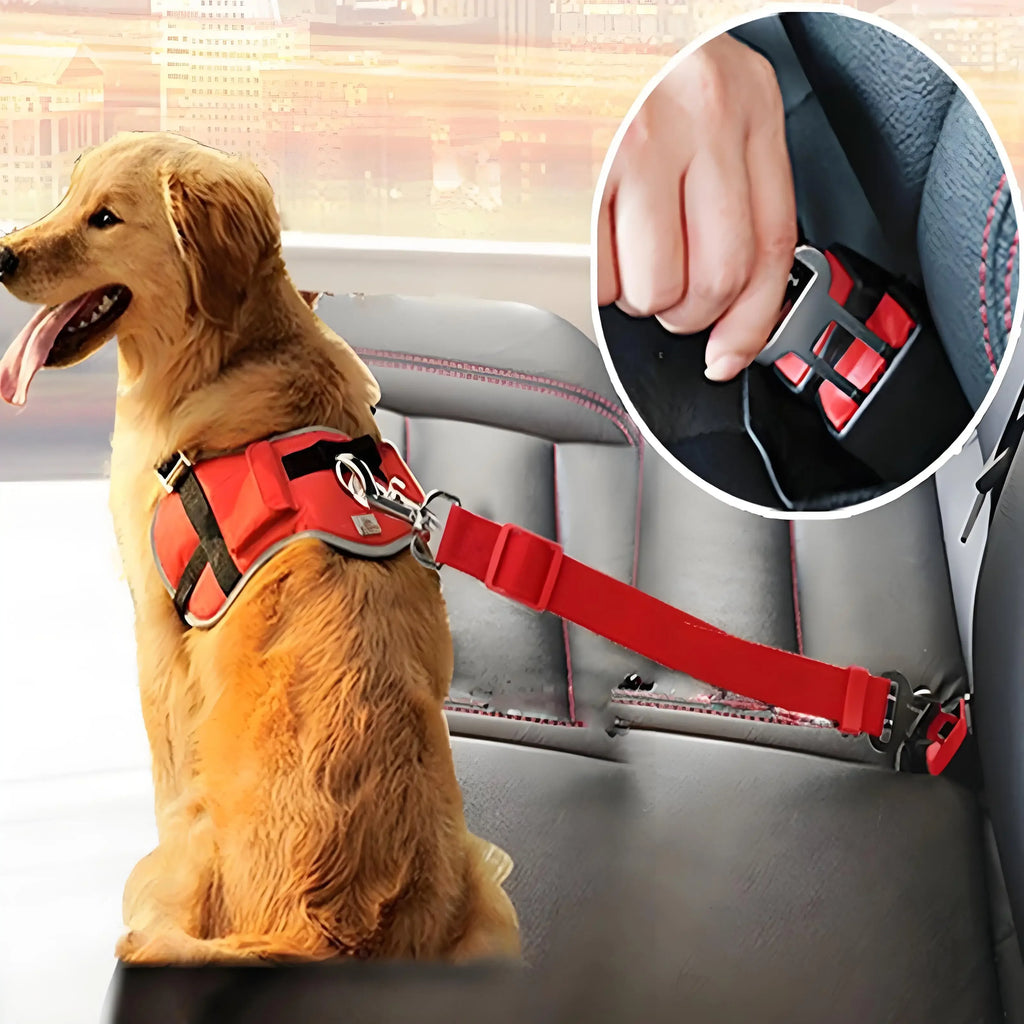 Adjustable Dog Car Seat Belt – Pet Safety Harness Leash for Cars