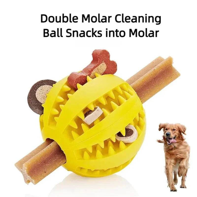 Interactive Dog Chew Ball | Treat Dispensing Dental Cleaning Toy for Dogs & Puppies