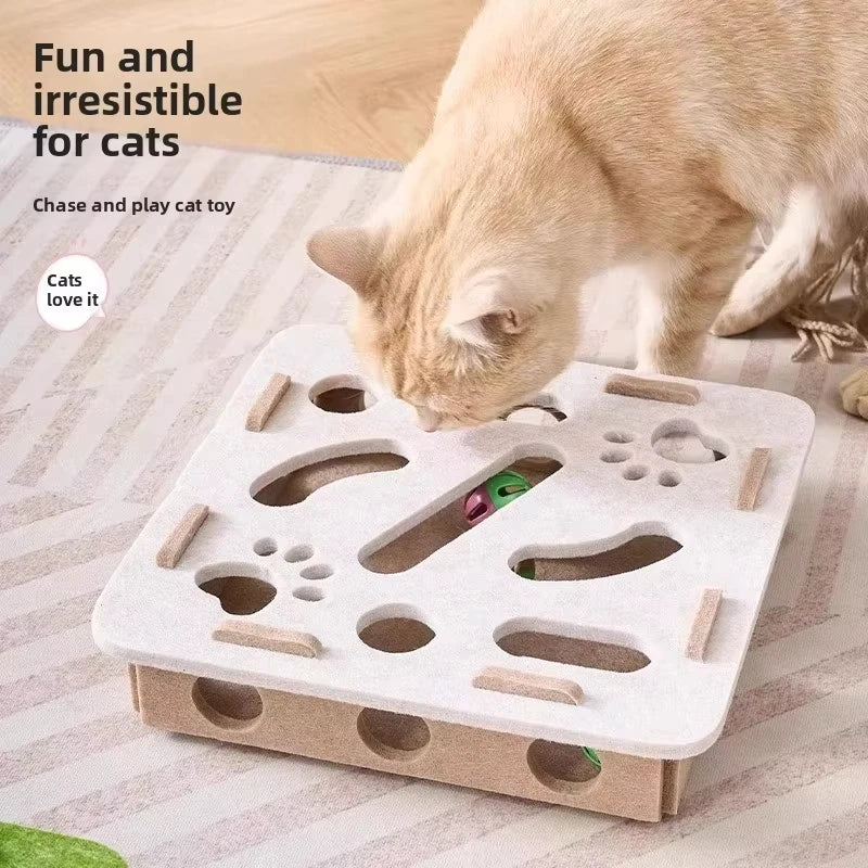 Interactive Cat Puzzle Toy – Felt Puzzle Box for Indoor Cats