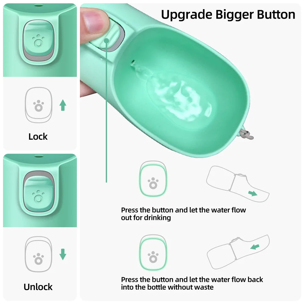 Portable Leakproof Dog Water Bottle for Walks & Travel