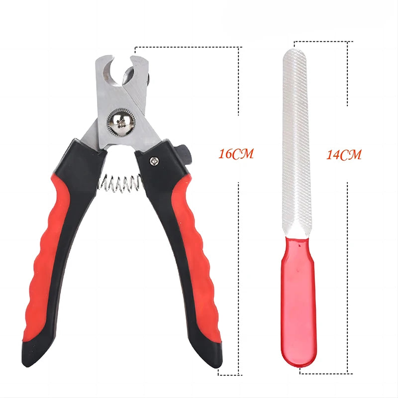 Pet Nail Clippers with Sickle Large Dog Nail Clippers Stainless Steel Grooming Scissors Nail Clippers Multifunctional Teddy Cat