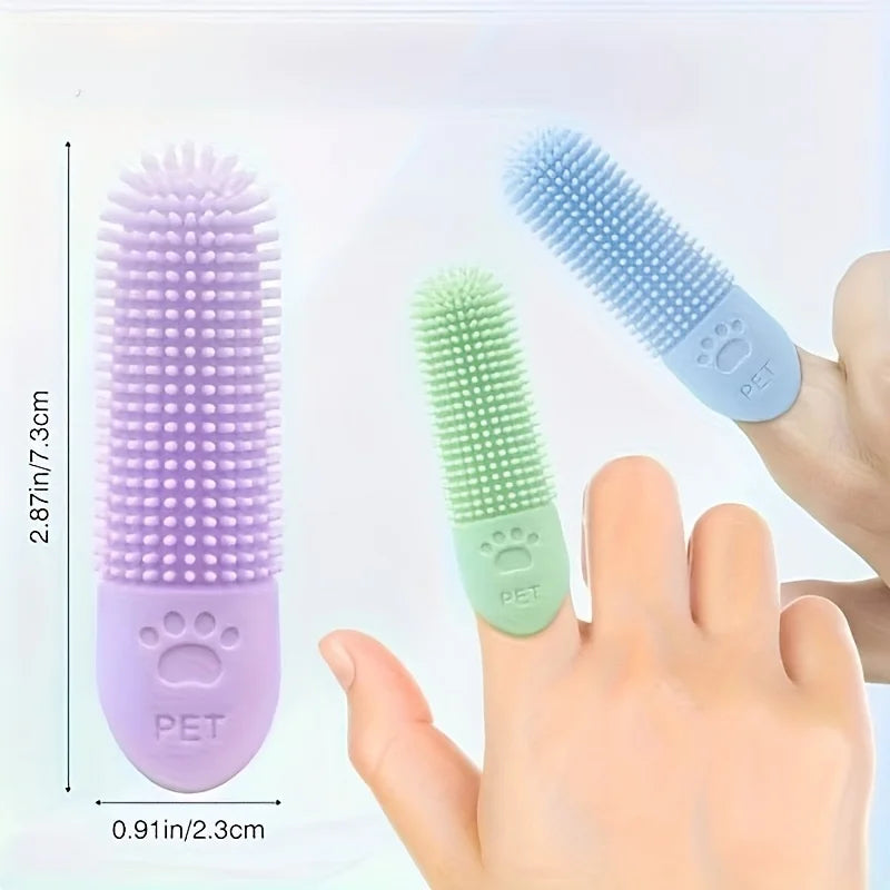 Silicone Finger Pet Toothbrush – 360° Dog & Cat Teeth Cleaning Brush